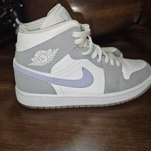 Jordan Women's Gray and White High-Top Sneakers